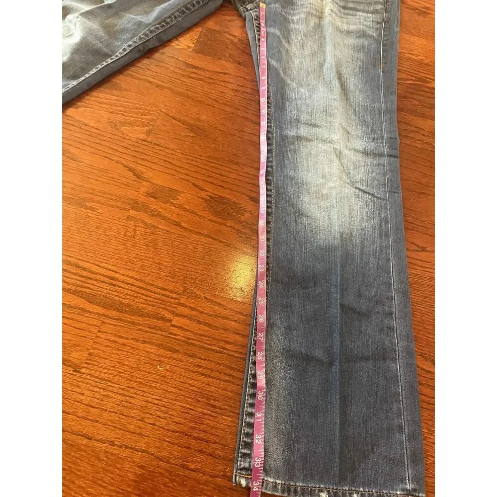 NWT True Religion Camo Horseshoe Flap Pocket Straight Leg Jeans size 36